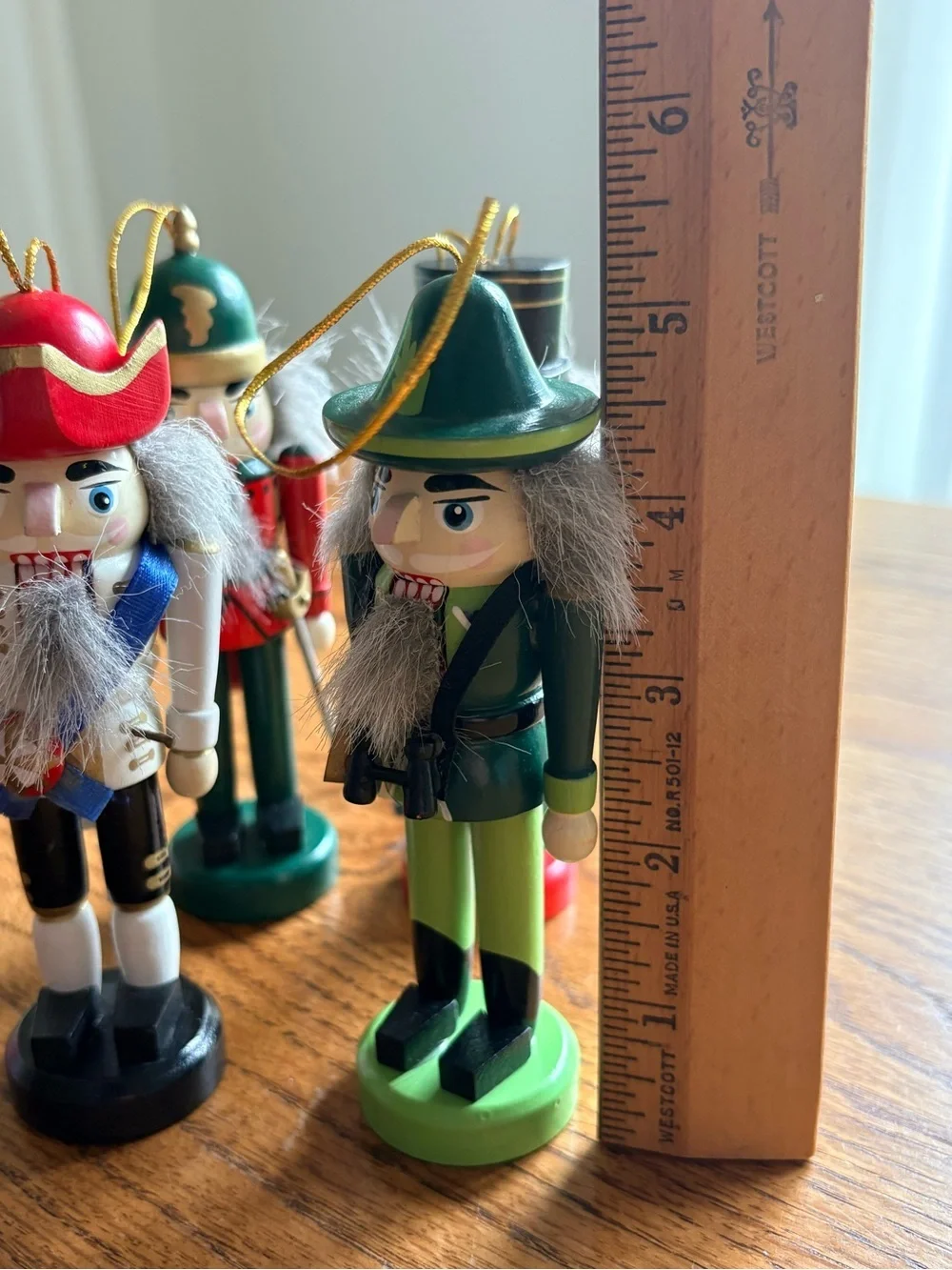 VTG Timeless Treasures Wooden Nutcracker Christmas Ornaments- set of 4